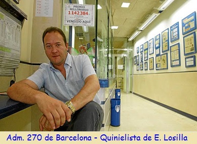 Administracion nº 270 de Barcelona - Quinielista de Eduardo Losilla 